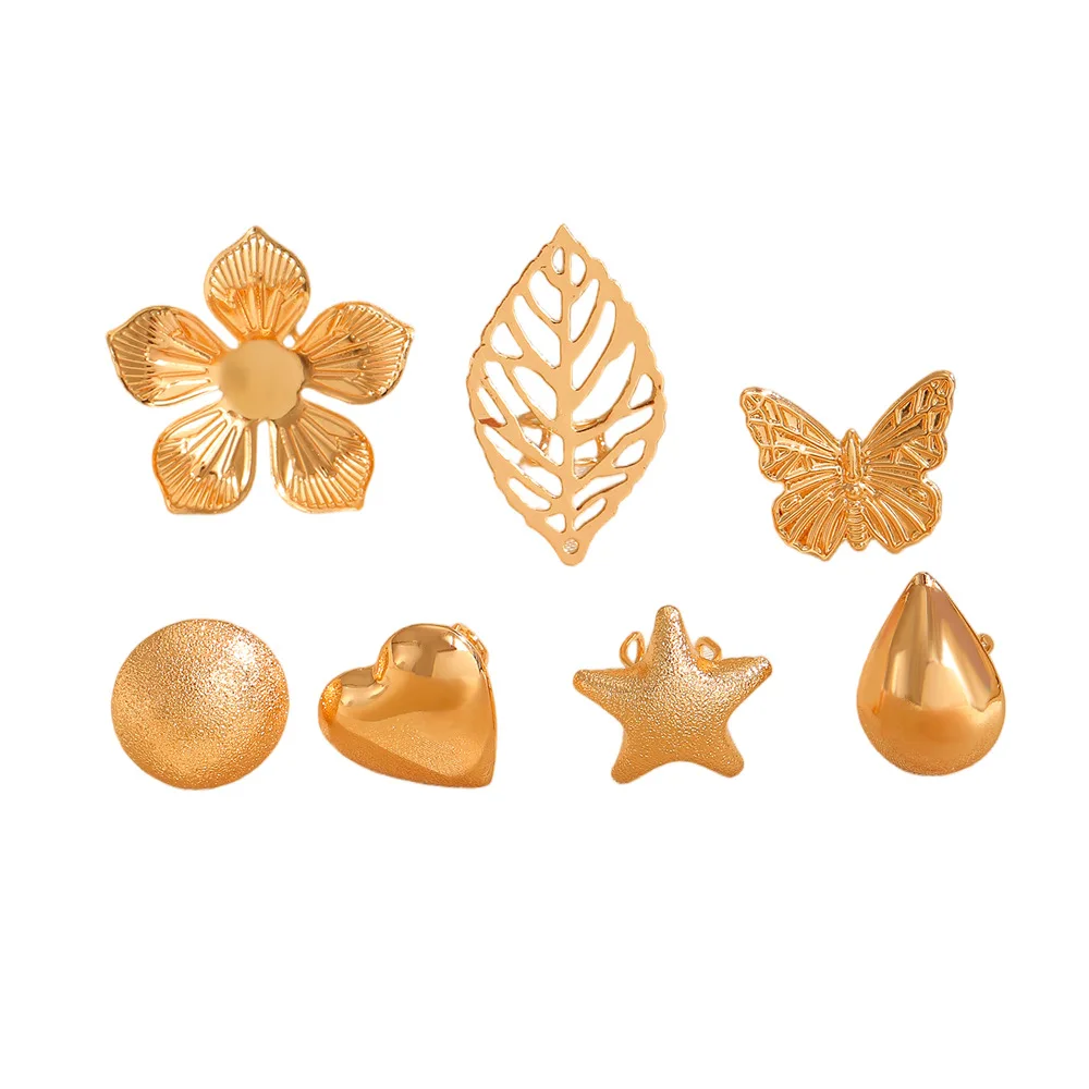 7-piece Set Korean Metal Ear Clip Earrings For Women Jewelry Ear Cuffs Without Hole Vintage Fake Piercing Gold Color Earrings view 5
