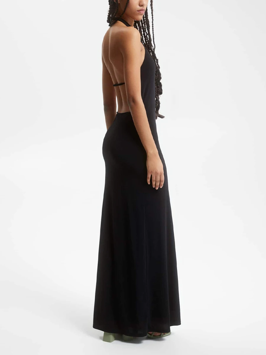 Elegante vestido de noche de encaje con cuello en V para mujer, Maxi vestido sin mangas para boda, fiesta de graduación, cóctel, evento Formal