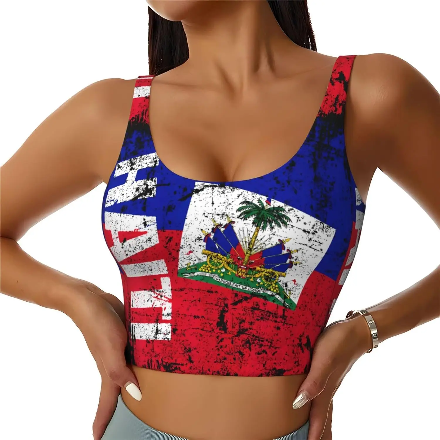 Custom Top Women Sports Bras Scoop Neck Yoga Crop Tank Tops U Back Fitness Exercise Workout Running Top Removable Pads Outfits