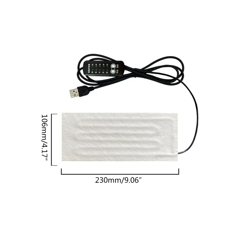 A6HB USB التدفئة حصيرة 5 فولت عنصر التدفئة الكهربائية فيلم سخان منصات ل سترة النعال أسفل ل سترة الشتاء التخييم دفئا الهدايا