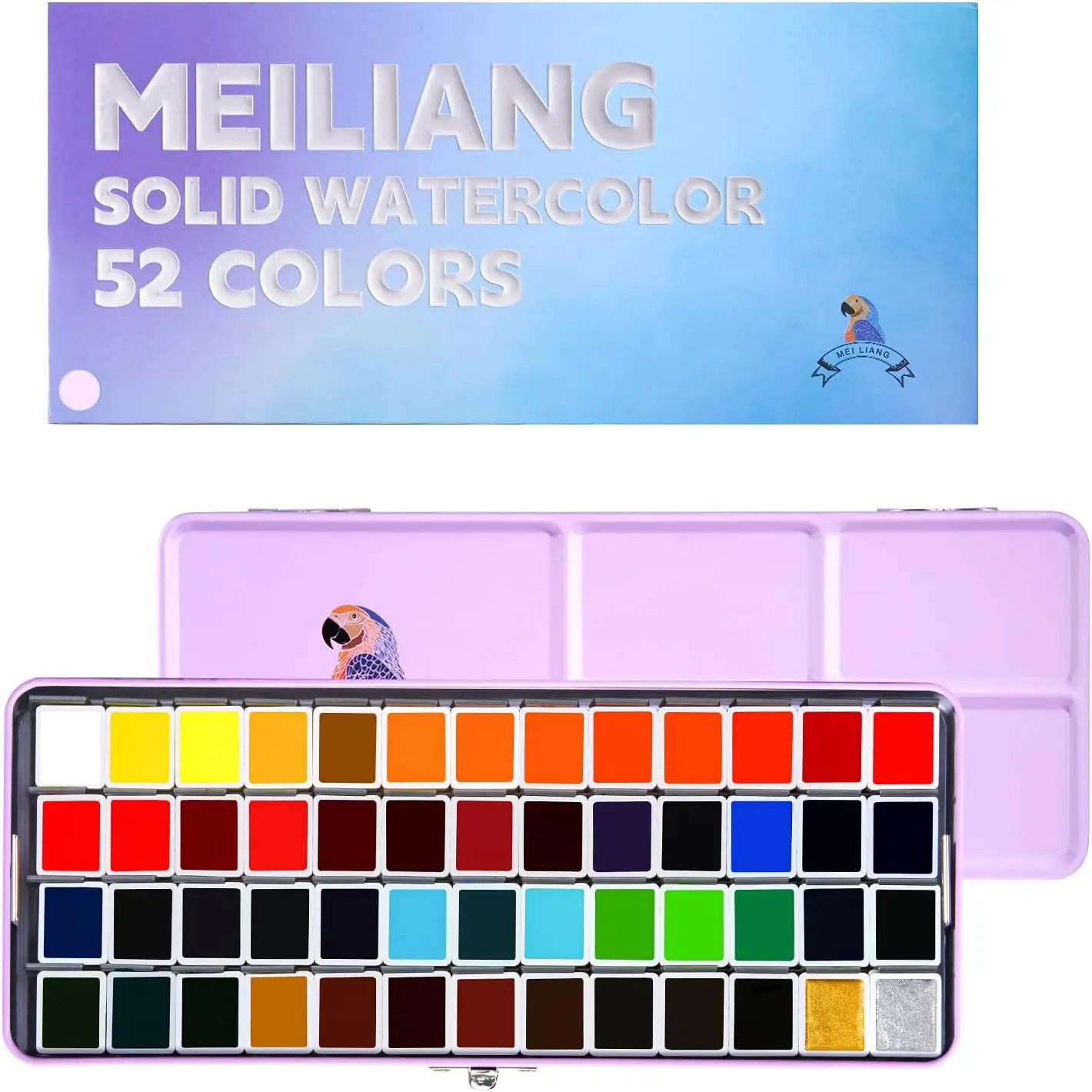 

52 Travel Watercolors Set Watercolor Paint Set with Drawing Pencil Paint Brushes, 5 Watercolor Paper, Sponge & Black Drawing