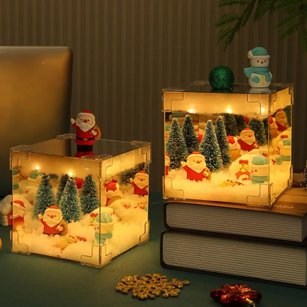 Diy Kerstnachtlampje Kerst Sneeuwlandschap Nachtlampje Feestelijke Sneeuwscène Nachtlampje USB-aangedreven Diy Crafts Project