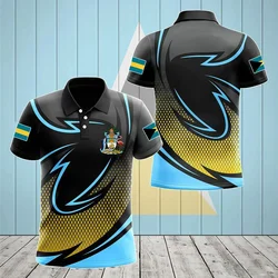 Bahamas Flag Badge 3D printed POLO shirt Casual street wear men's and women's fashion jersey plus size tracksuit