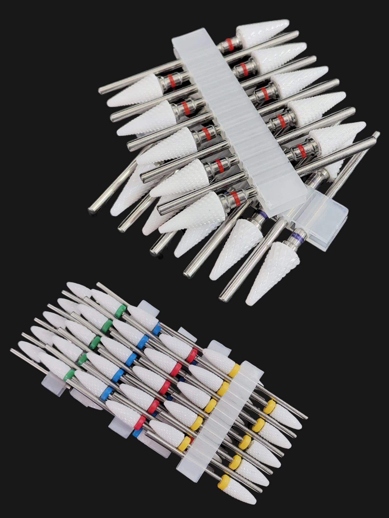 10pcs Ceramic Nail Drill Bits Set, Electric Manicure & Pedicure Milling Cutter, For Nail Polishing Machine