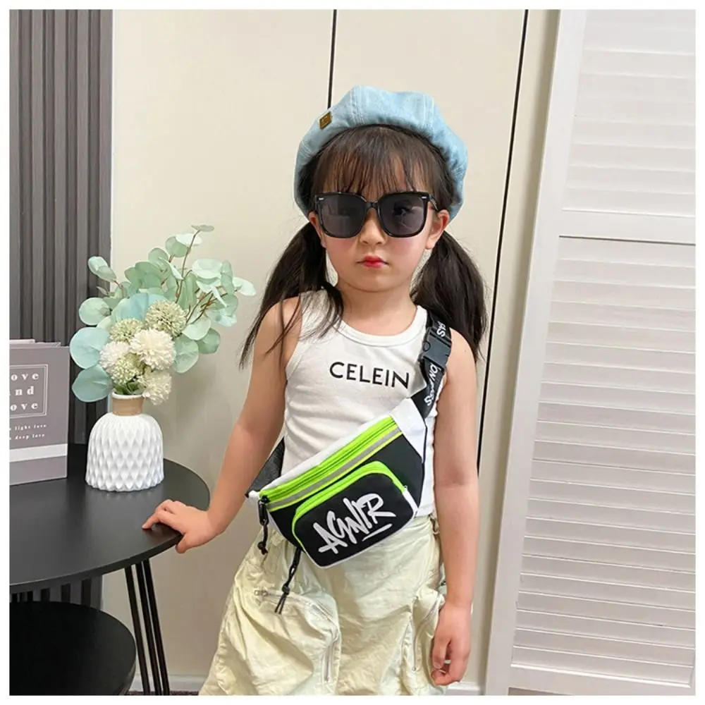 Durable Oxford Mini Waist Bag Cute Letter Fanny Pack Banana Bag Girls