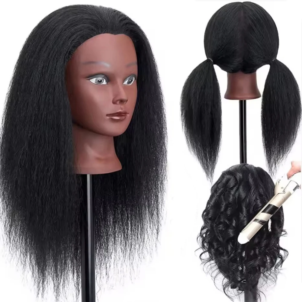 Simnient 16 Inch Mannequin Head 100% Real Human Hair for Cosmetology Manikin Doll Head Hairdresser Hairstylist Training Practice