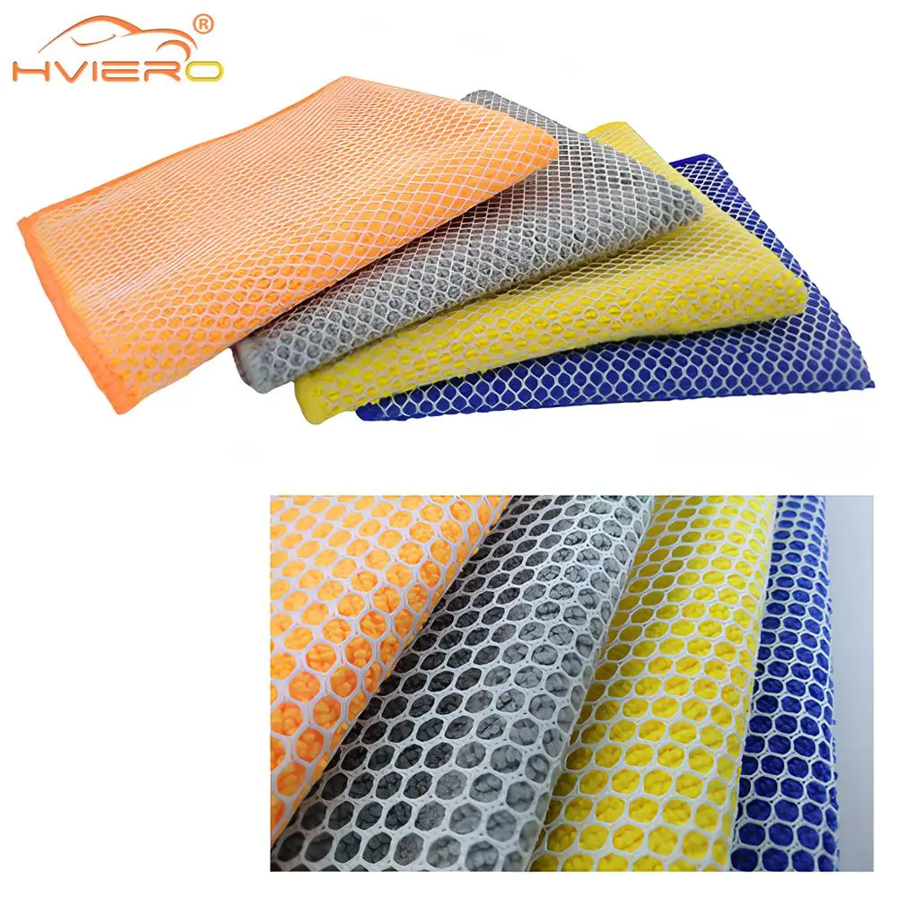 Fiber Thickened Cotton Dish Washing Cloth Double-sided Mesh Towels Kitchen Scouring Car Cleaning Snow Foam Paint Care Desk Wipe