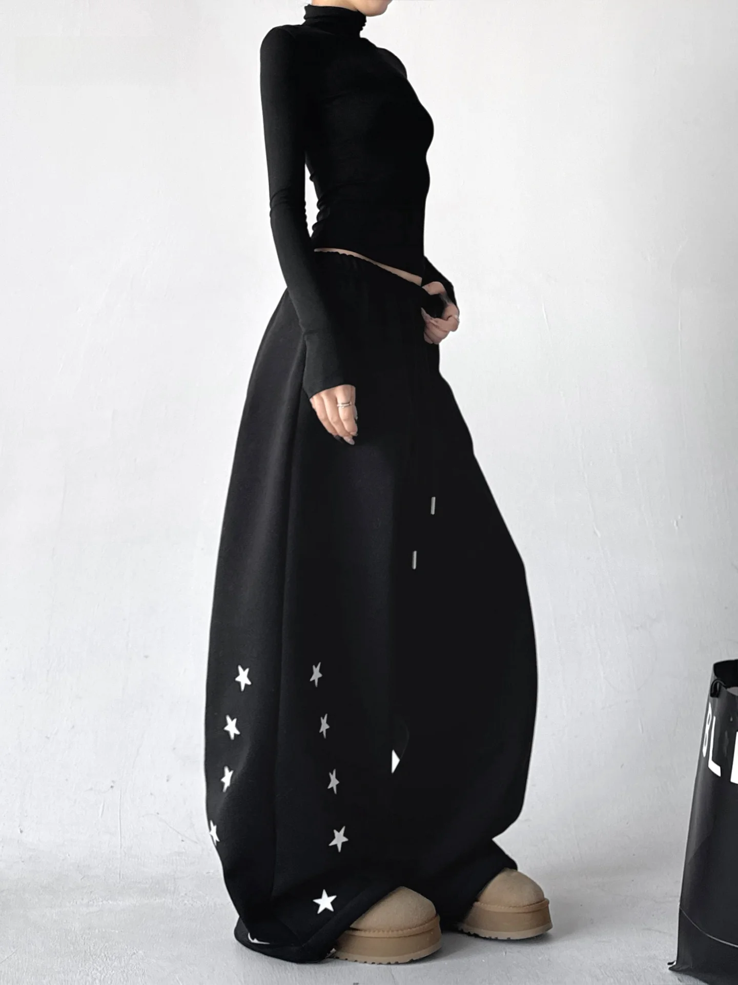 

Зимние утепленные флисом универсальные спортивные брюки с вышивкой, прямые, свободные, повседневные, в уличном стиле, с высокой талией, широкие штанины