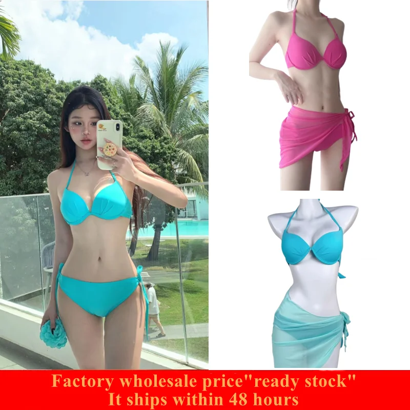 

2025 New Summer Ladies Beach Triangle Bikini Sexy and Charming Beach Pack Brazil Swimming Pool Party Girl Three-piece Swimsuit