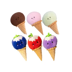 Ice Cream Cone Plush Toys Fruit Blueberry Flavor Ice Cream Stuffed Dolls Amusing Food Soft Toys Cute Children Birthday Presents