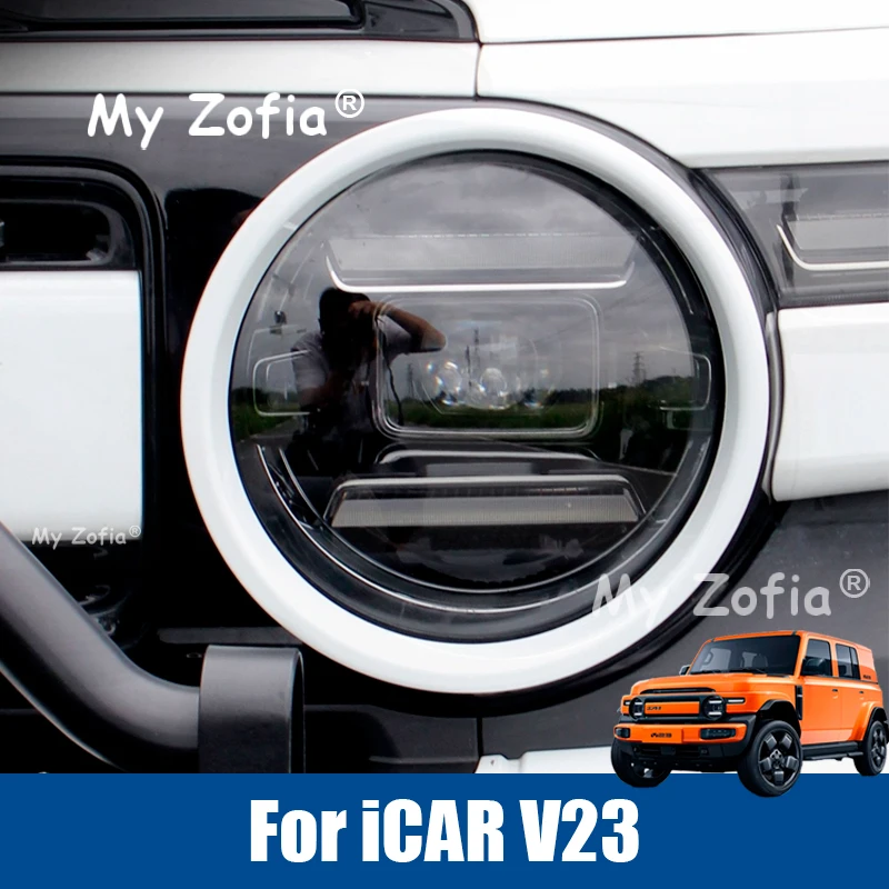 

For Chery iCAR V23 iCAUR V23 2025 2026 Headlamp Decorative cover headlamp ring lamp eyebrow frame protective cover Accessories
