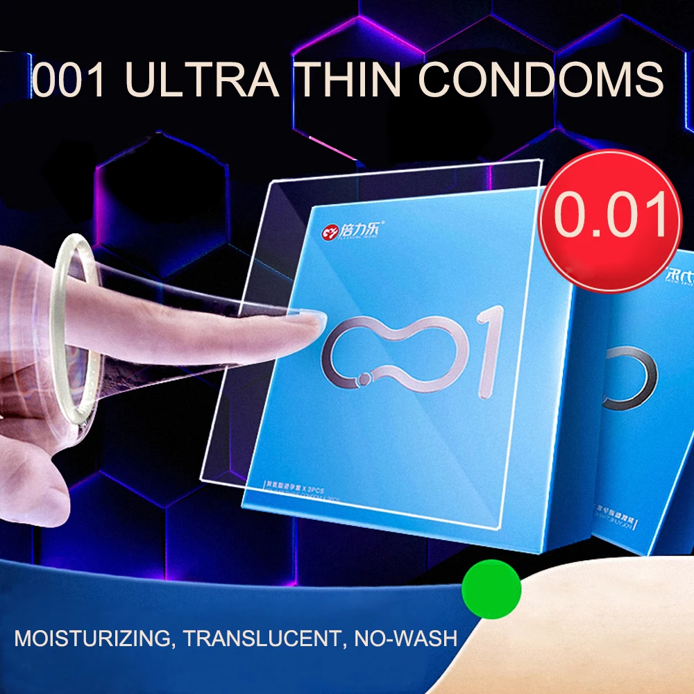 9PCS 0.01mm/0.03mm Condoms Ultra Thin Condoms Polyurethane Natural Rubber Penis Sleeve Safe Adults Sex Toys Men Contraception