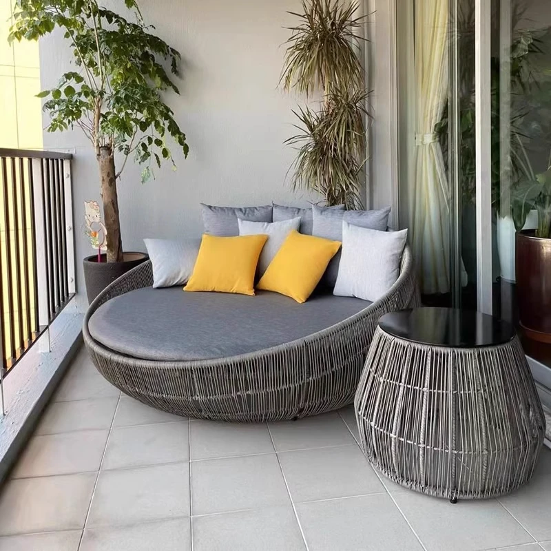 ！@Wholesale Modern Portable Waterproof Rattan Outdoor Furniture Set Bird's Nest Bed Lounge Chair Sofa Living Room Hotel Villas