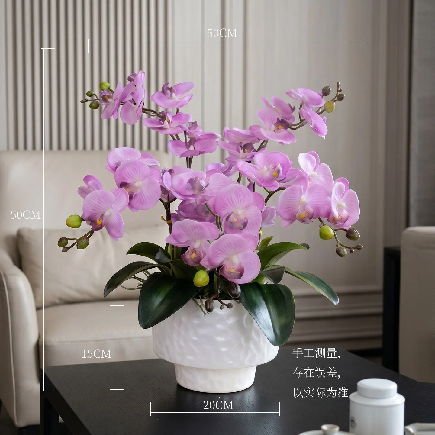 Chinese wet purple simulated butterfly orchid living room porch dining table bionic flower indoor desktop decoration floral art