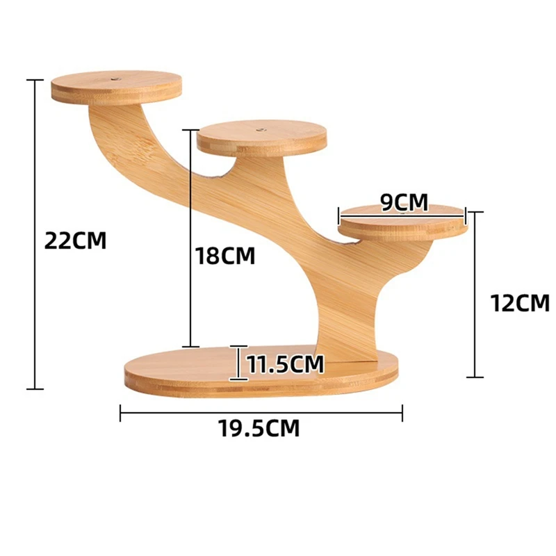 Show Shelf 3-laags Houten Plant Displaystandaard Desktop Display Cupcake Rack Parfum Displaystandaard