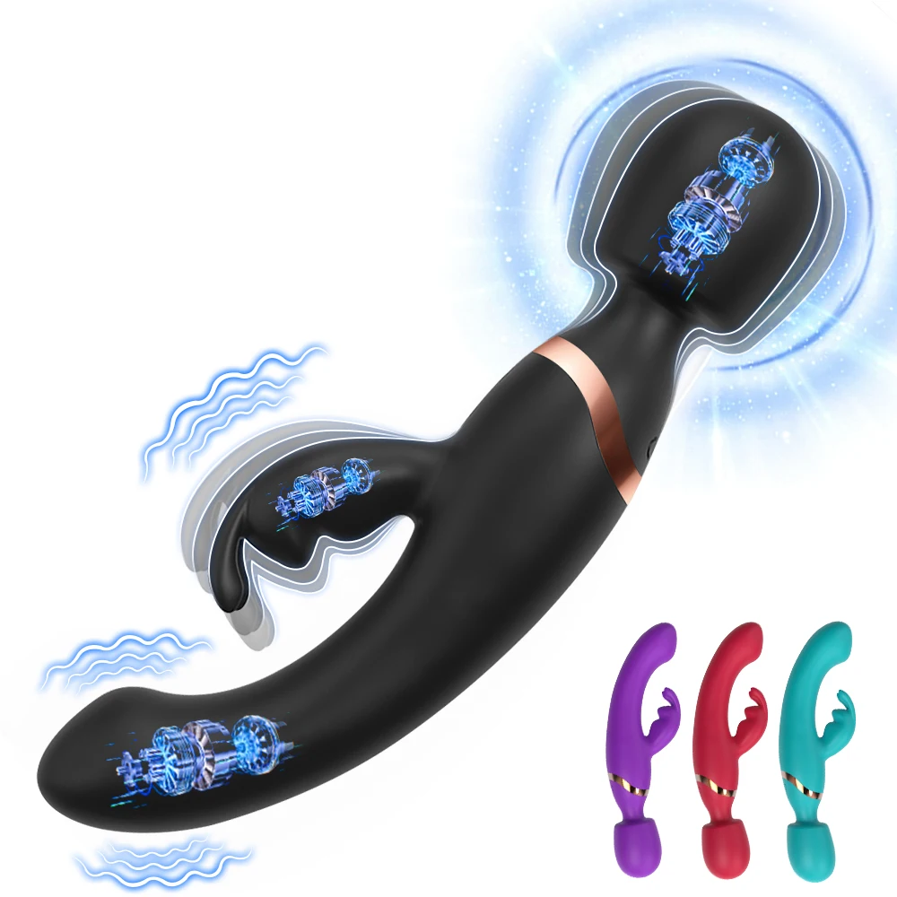 3 IN 1 Mode 10 Frequencies Dildos Vibrator Wand Clitoris G Spot Stimulator Female Vagina Massager Woman Adults Sex Toy 18+