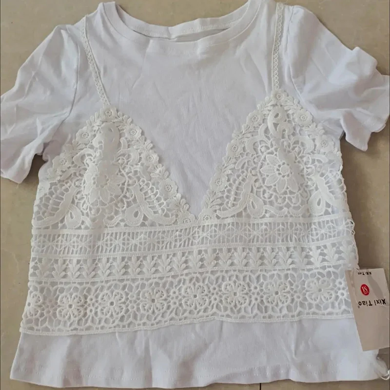 Jerséis de moda coreana para mujer, suéter informal de manga corta con cuello redondo y costuras ajustadas, Estilo Vintage, talla grande, 2022
