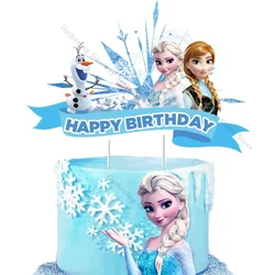 Topper de pastel de Frozen Anna Elsa Olf, suministros de fiesta de Anime, para niña inserto de pastel de cumpleaños, regalos de juguete, decoración de fiesta Festivel, Baby Shower