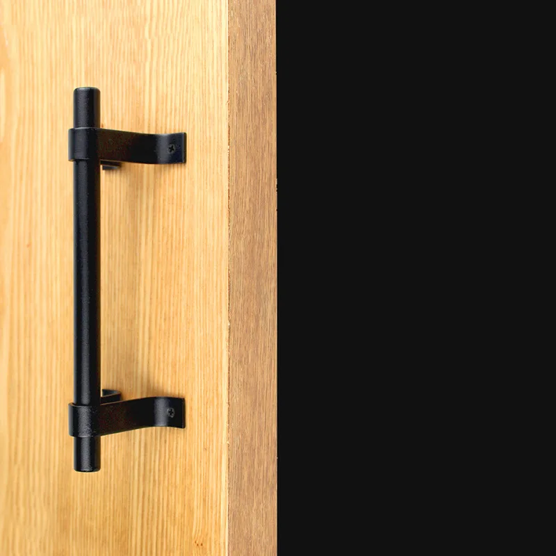 Barn Door Handle Black Gate Handles Door Pull and Pens for Sliding Cabinet Closet Drawer Garage Entrance Knob 196-360mm Big Size