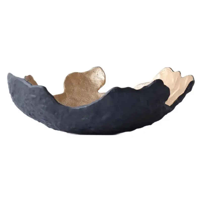 CX abstract irregular round cast iron living room coffee table reception room hotel decorative tray fruit plate