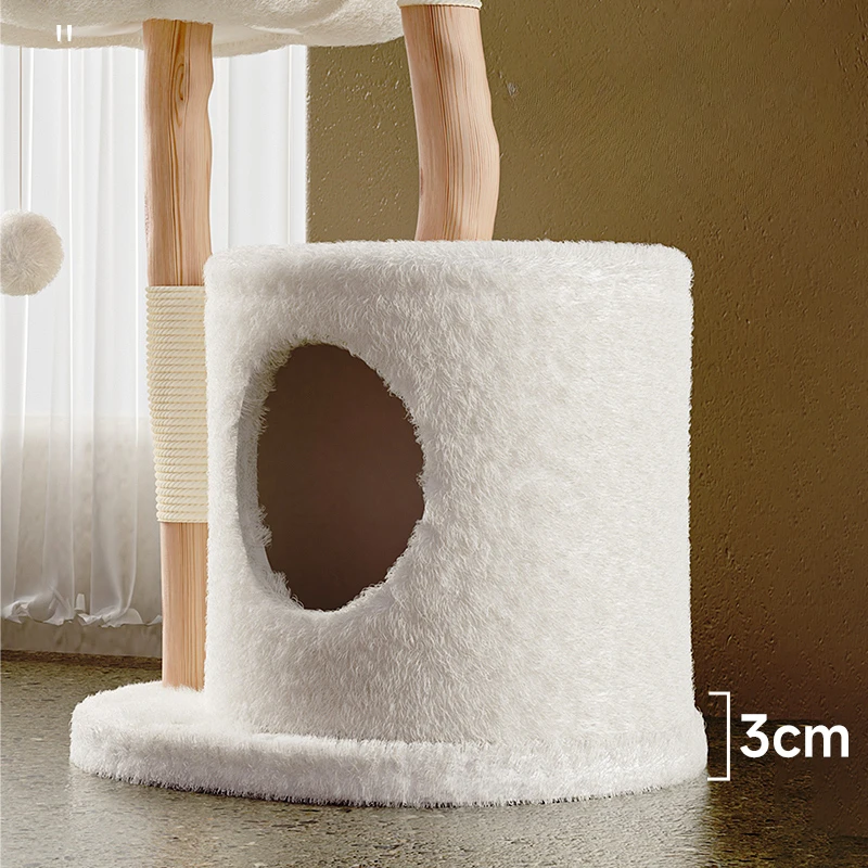 Minimalism Solid Wood Cat Scratching Post Modern Luxury Cultivation Houses Cat Climbing Frame Tower for Cats Pet Products FYCT