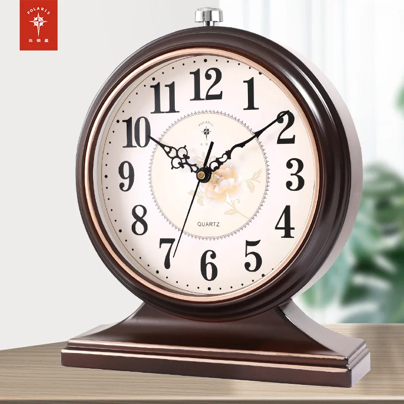 28x33cm Retro Scan Movement Wall Clock Stand Clock - Can Be Hung or Placed on a Table as a Home Desk Clock.