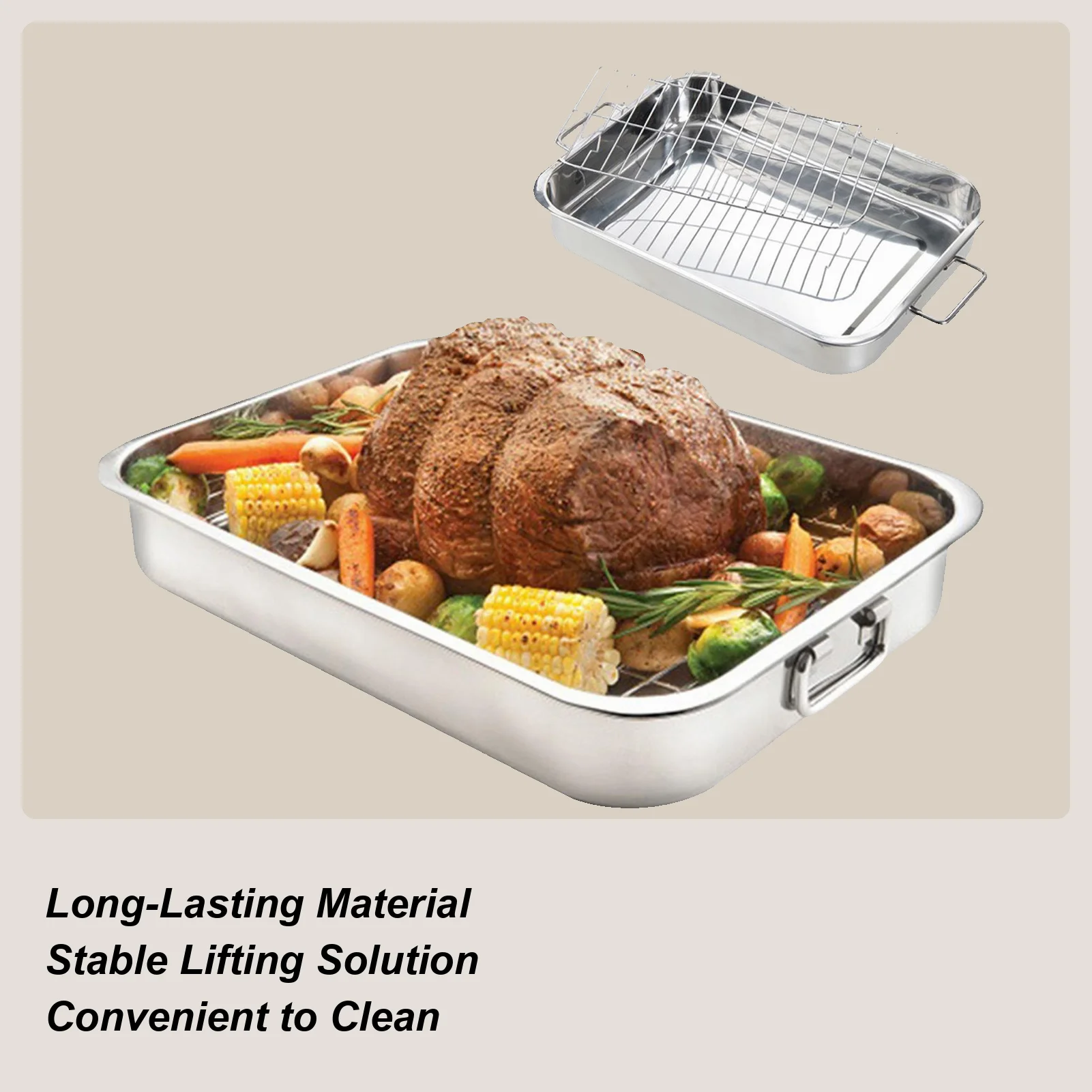 

Противень для запекания с решеткой, из нержавеющей стали, для выпечки печенья, с съемной решеткой для охлаждения, кухонный гаджет, антипригарный поддон для духовки