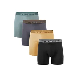 4Pcs Long Men's Underwear Men's Panties  Sexy Man Boxers Underwear Shorts Lots Male Boxershorts Set Family Underpants Brands