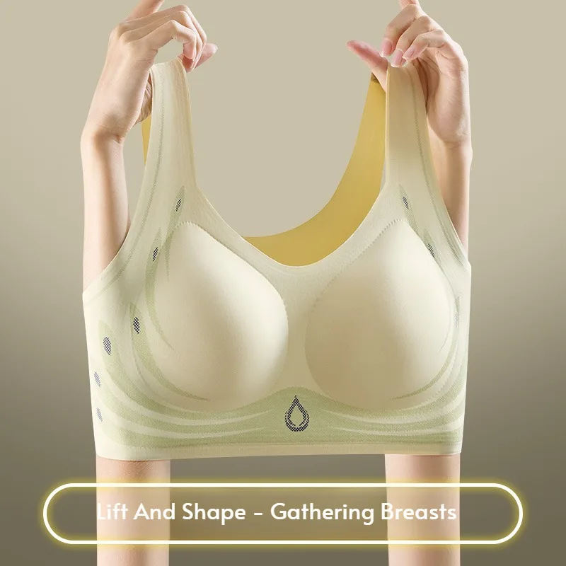 Seamless, Lifting, Comfortable, Semi-Fixed Bra for Women with Small Breasts, Making Them Appear Larger, Reducing Side Breast