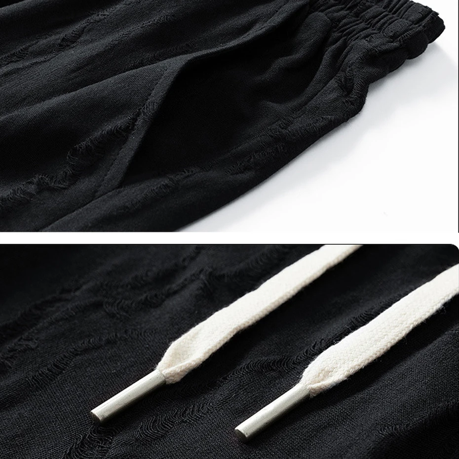 Summer Ripped Shorts Men Plus Size 8XL Shorts Fashion Casual Summer Beach Shorts Elastic Waist Short Pants Male Big Size Bottom