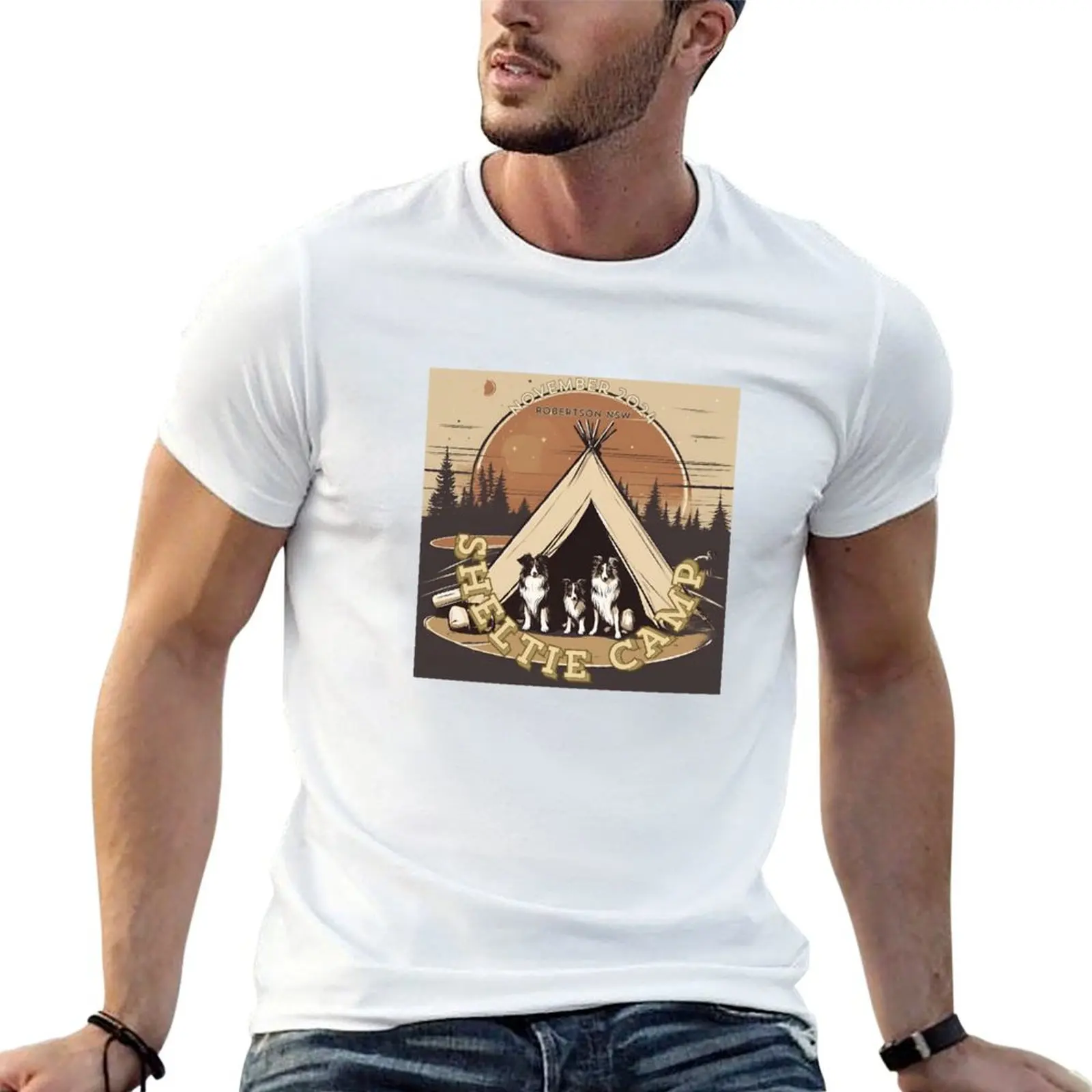 koszulka t-shirty t-shirty gładkie graficzne na koszulkę męską Camping męski Shelties