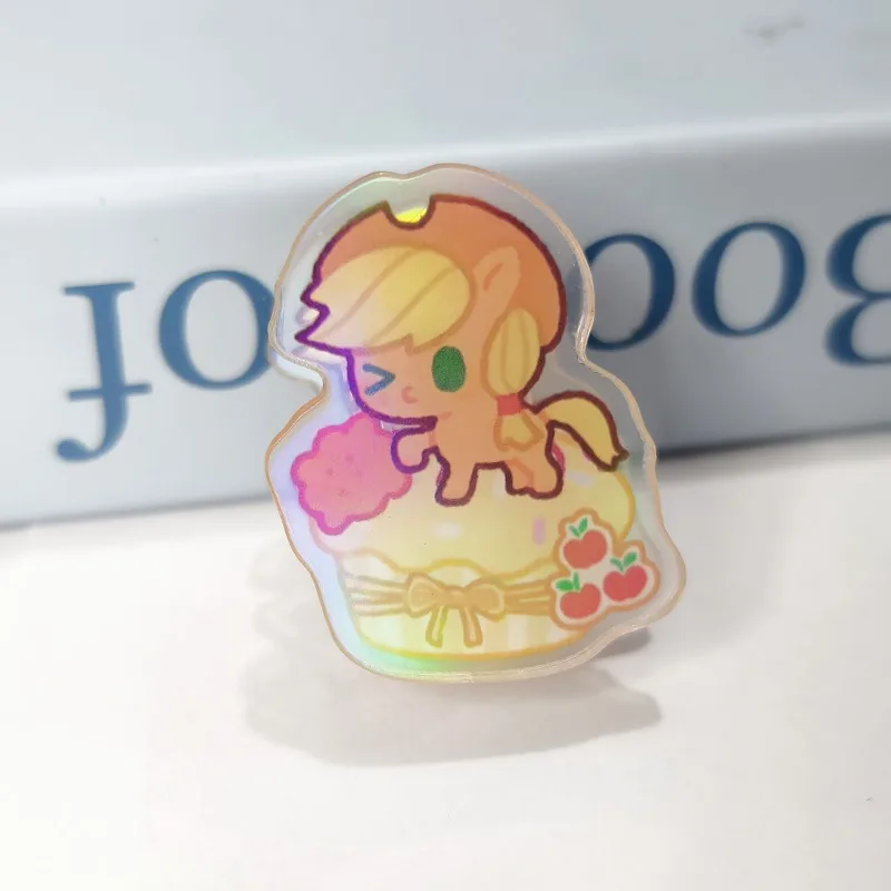 

Набор из 6 акриловых двусторонних зажимов PP с героями мультфильмов My Little Pony, цветные зажимы для файлов, декоративные зажимы для блокнотов