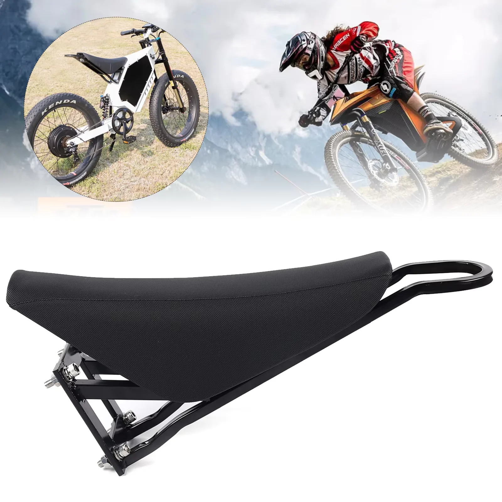 

Motorcycle Front Seat Bracket For Electric Mountain Bike Seat Cushion Black