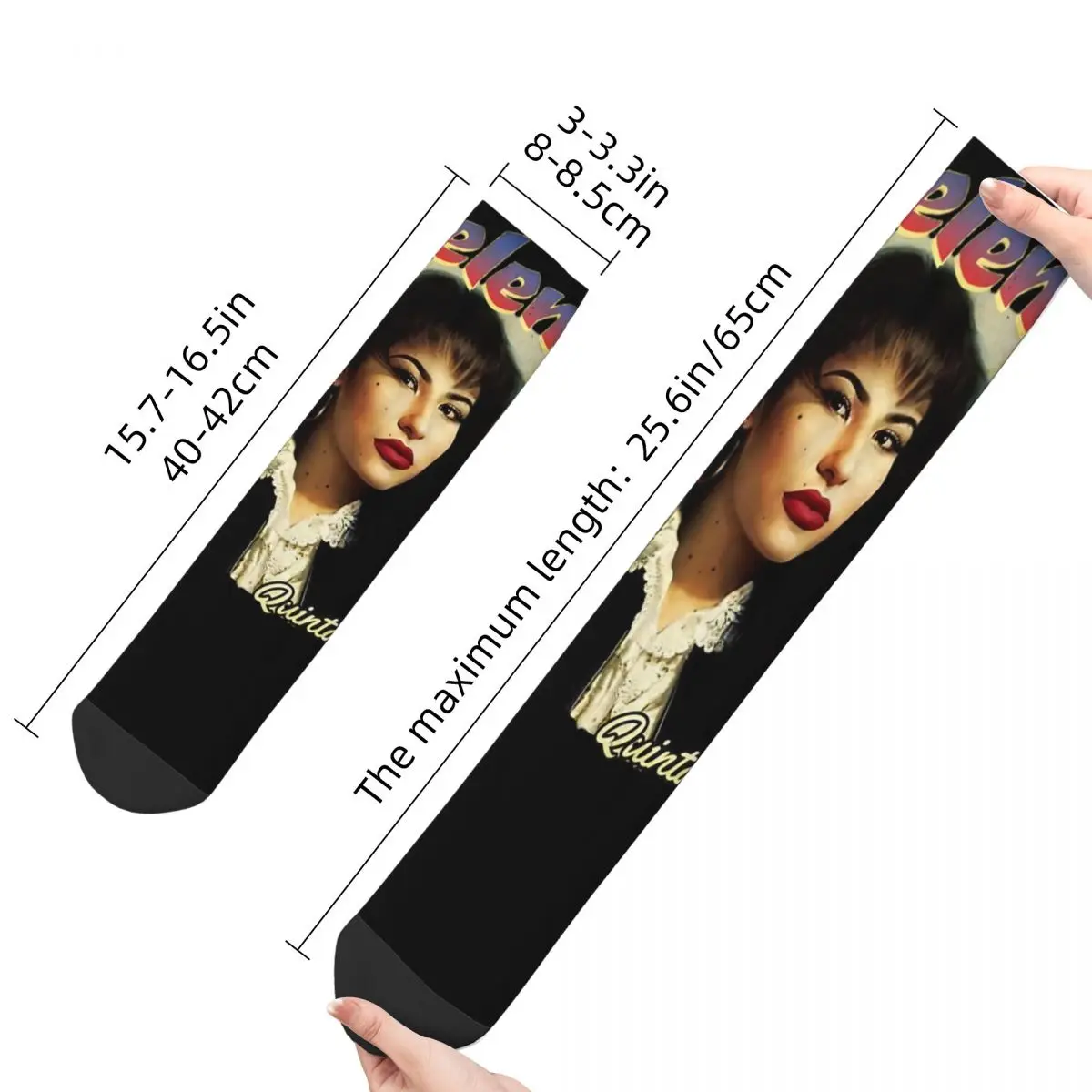 Kaus kaki wanita Selena quinanilla kaus kaki penyanyi Retro Fashion nyaman kaus kaki Hip Hop Merch tubestocking menengah hadiah terbaik