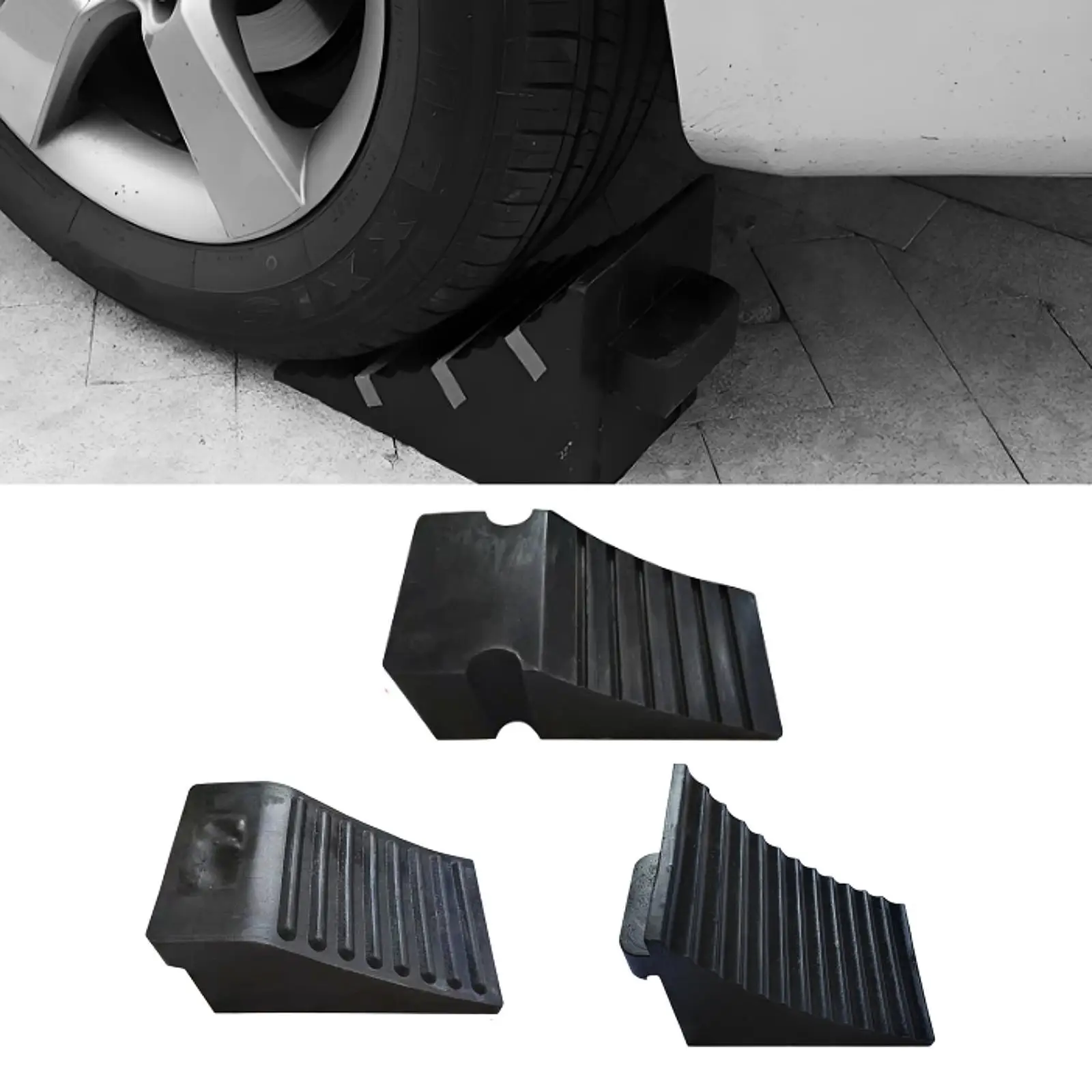 

Резиновый упор для колес, стабильный сверхмощный портативный противоскользящий упор для шин