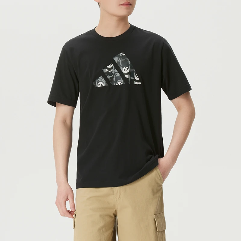 

Adidas T-Shirt Men's Sportswear Camouflage Panda Short-Sleeved Round Neck Breathable Running Training Top Kb4849