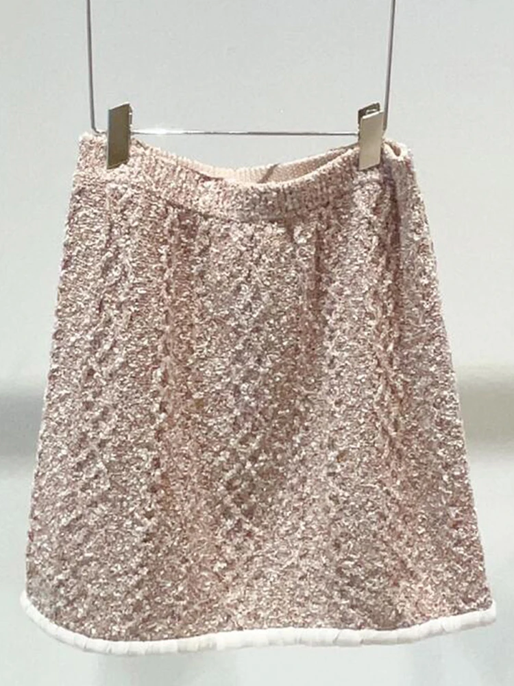 

High-End Knitted Vest And Skirt Set for Women Summer 2025 Faion Ensemble round Ne Button-Up Polyester Fiber