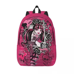 Cartoon Girl Backpack Monsters High Student Polyester Travel Backpacks Xmas Gift Pattern Stylish School Bags Rucksack