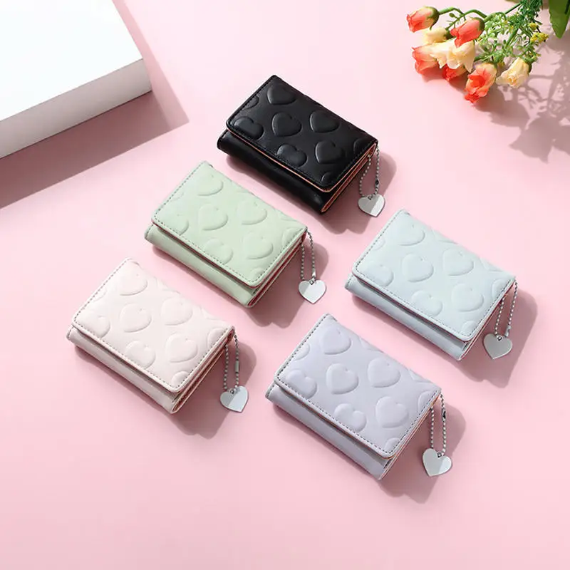 レディース財布は無地が好き ドーパミン 韓国ファッション 多用途 かわいい＆甘い ショートコインウォレット コンパクトカードバッグ 女の子用