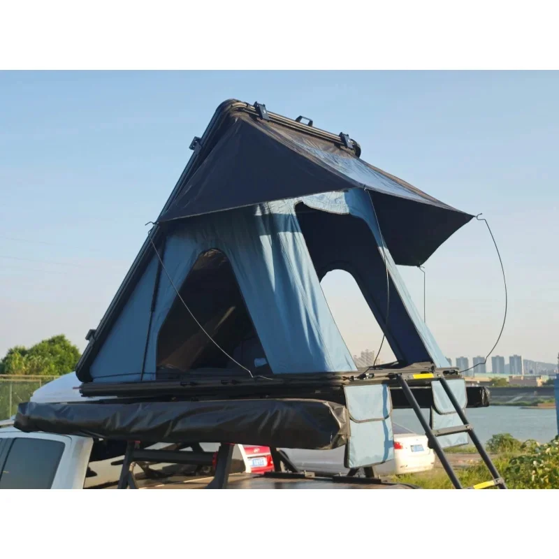 High Quality Scalable Carbon Fiber Leather Hard Roof Tent Easy Installation Off Road Camping Supplies