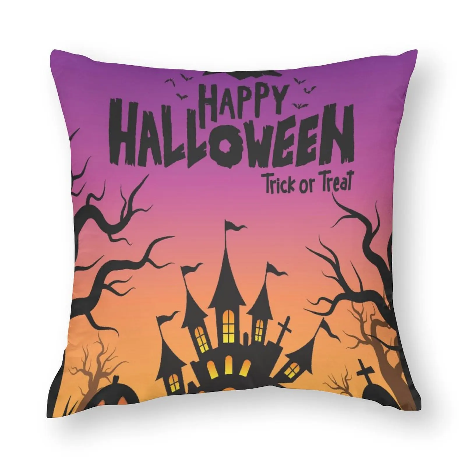

Halloween Pillow Covers 18x18 inch Halloween Throw Pillows Covers Castle Happy Halloween Pillow Decoration Gift Sofa Bed Decor