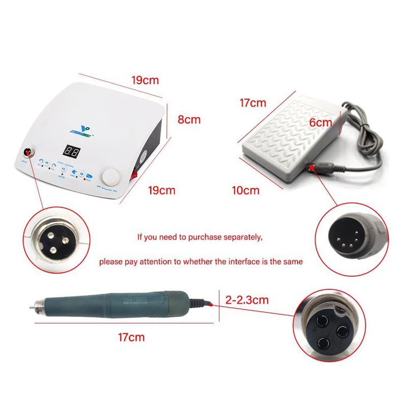 Electric Dental Drill Brushless Micromotor 50000 RPM Polishing Handpiece Professional Manicure Drill Jewelry Drill Electric