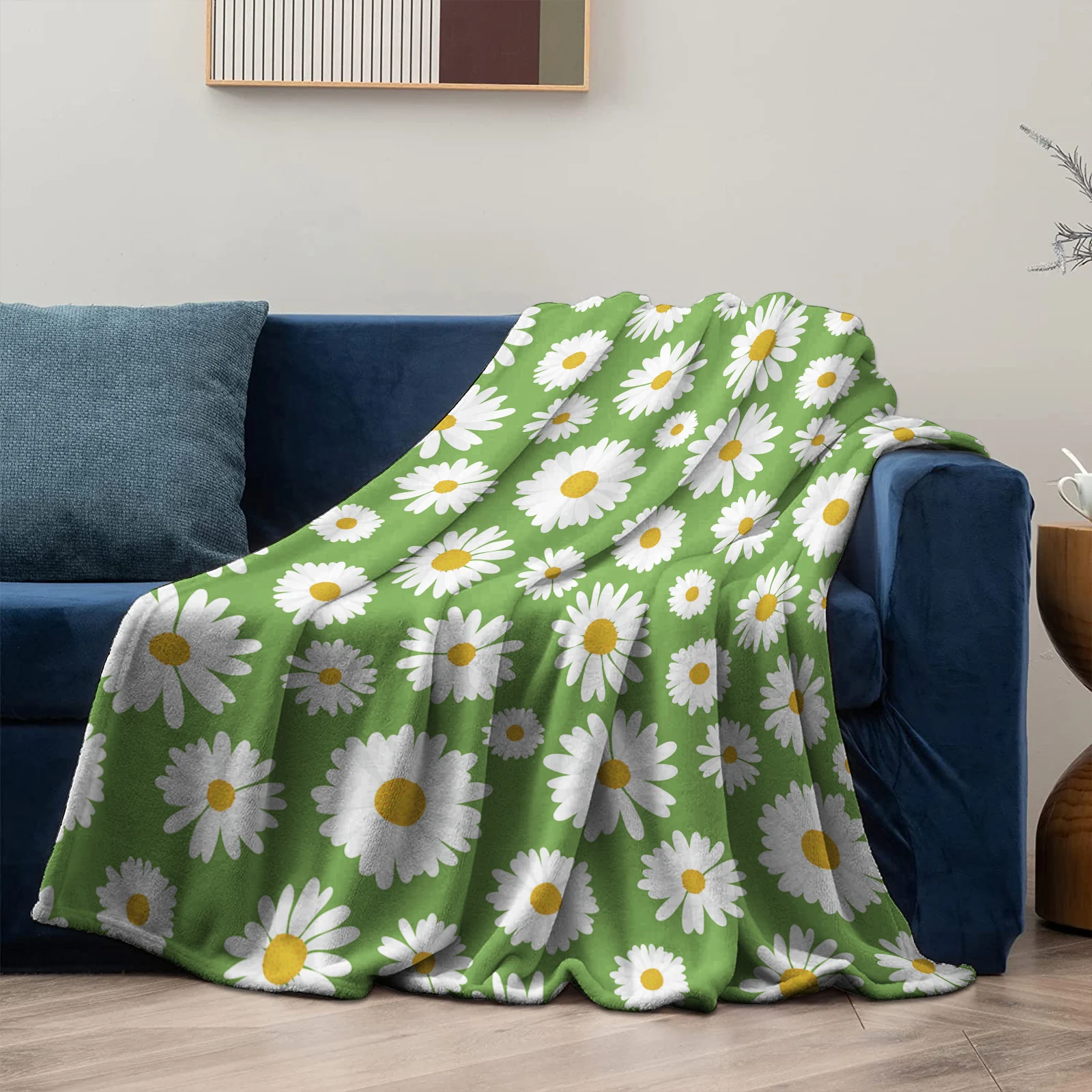 Sunflower Throw Blanket Flower Pattern Printed Flannel Blanket A Gift for Daughter  Office Noon Break Air Condition Quilts