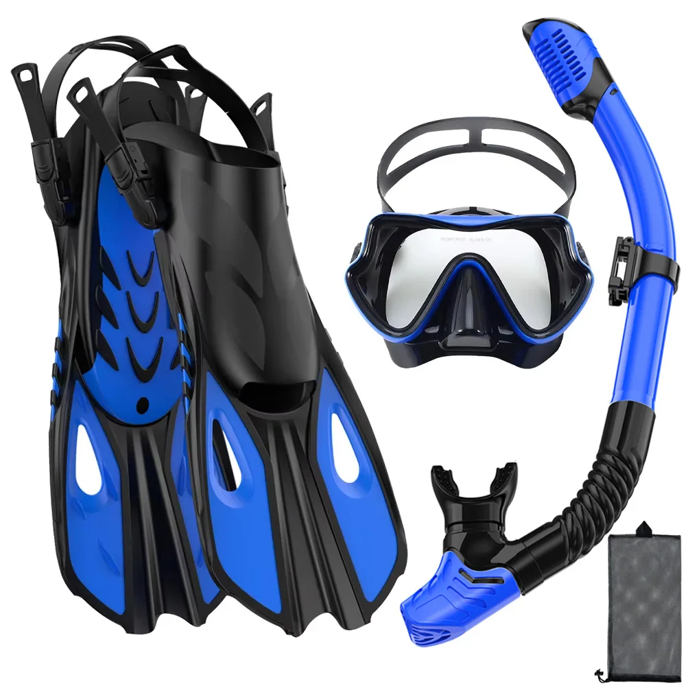 SET DE SNORKEL CON MÁSCARA Y ALETAS
