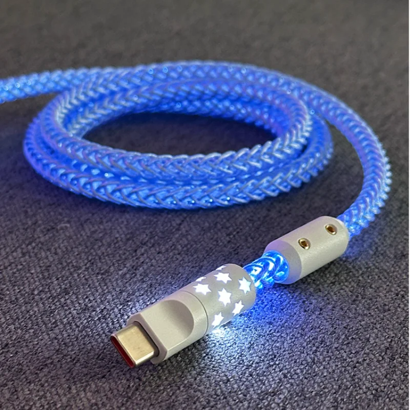 Unknown Error D23 Aviation Plug Wire 80cm Whole Body Luminescent Single Crystal Copper 8k Aviator Keyboard Cable Accessories