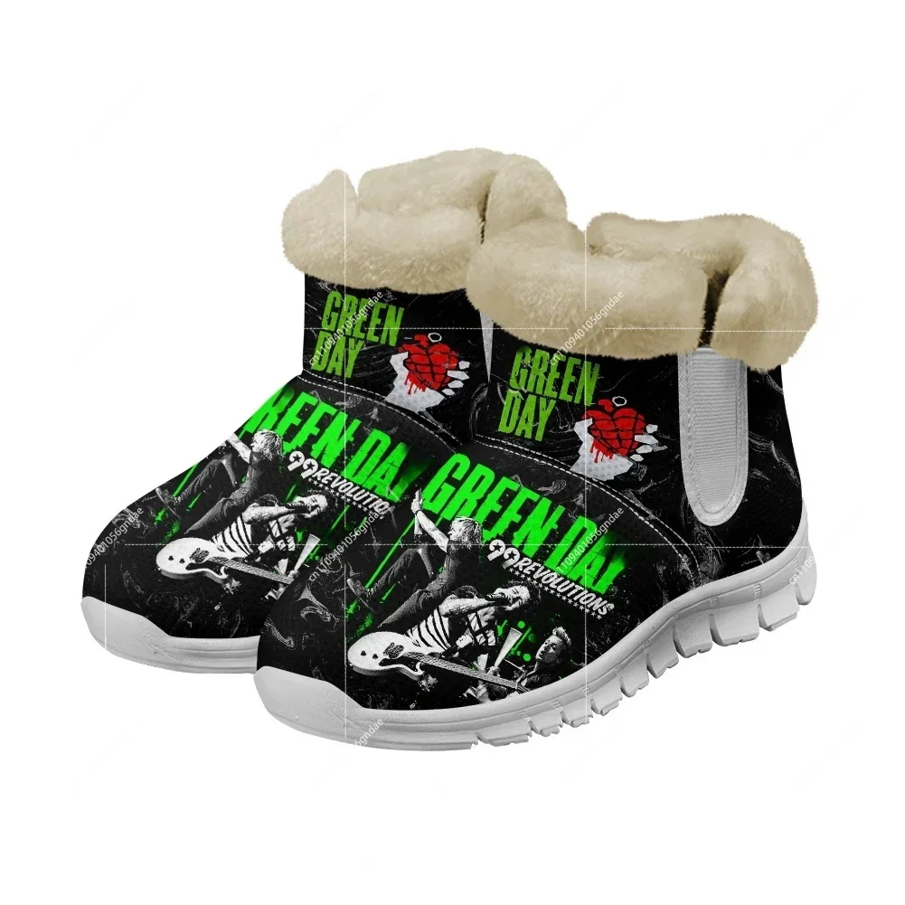Green Day Pop Rock Band Snow Boots Mens Womens Shoe Keep Warm High Quality Casual Lightweight Couple Sports Custom Sneakers
