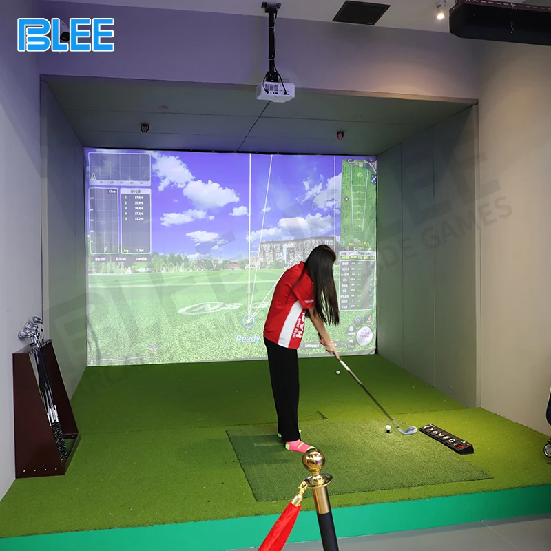 Interactive AR Golf Game Simulator Screen Indoor Sports Center Golf Clubsprojection Golf Simulator