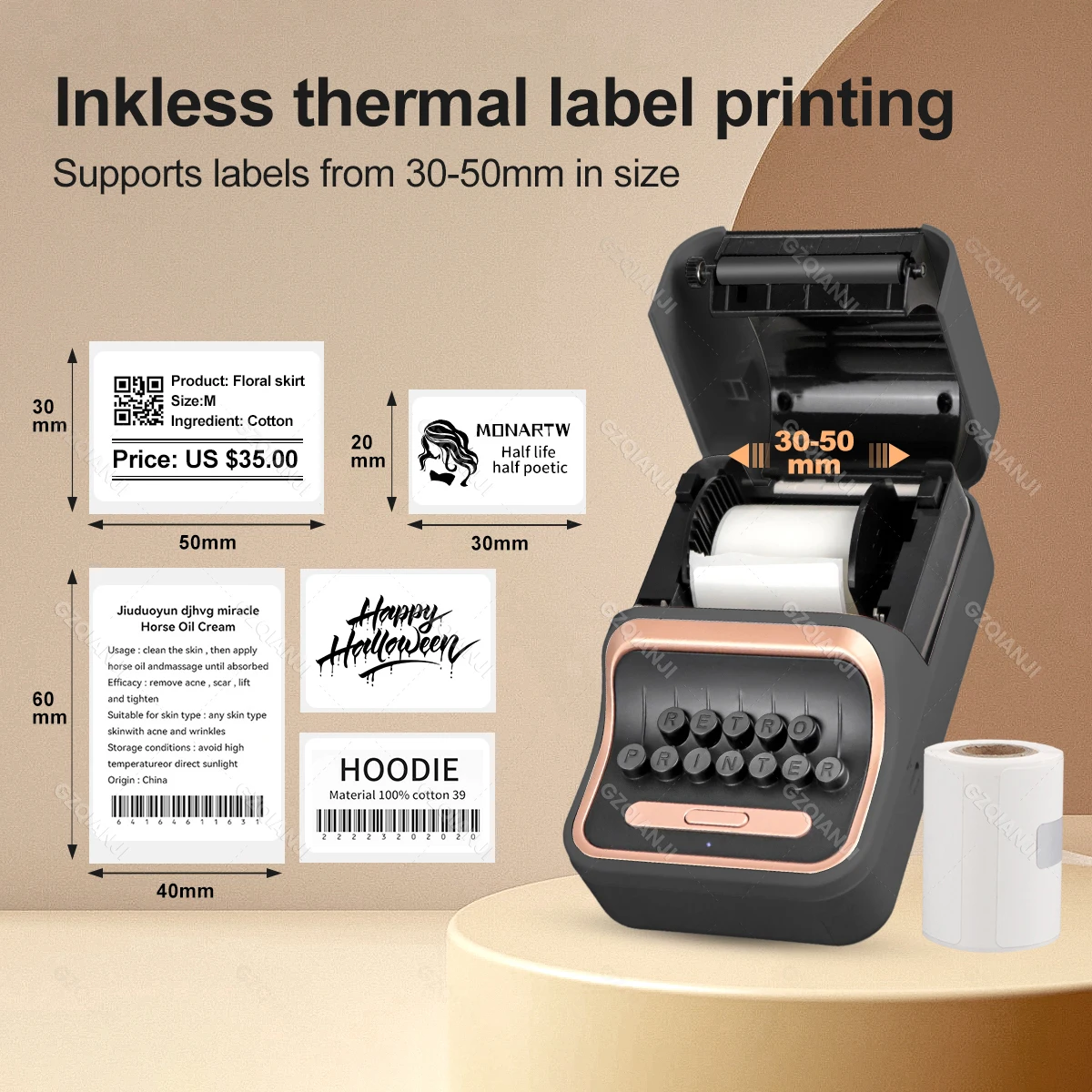 Label Thermal Printer Convenient Mini Smart Bluetooth Sticker Paper Note Maker 30-50mm Printing as if B21 Labeling Machine