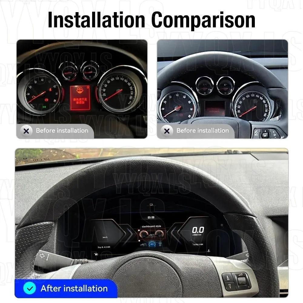 For Opel Astra 2004-2010 12.3 Inch Digital Car Dashboard Speedometer Virtual Cockpit LCD Instrument Cluster for Vehicle