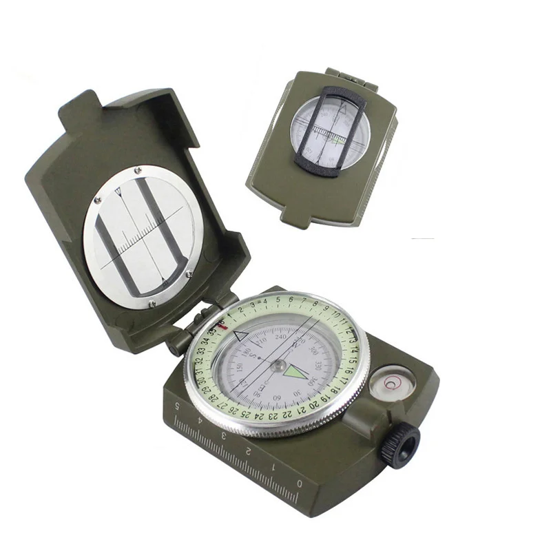 Новый профессиональный военный армейский металлический светящийся Компас для отдыха на природе, кемпинга, пешего туризма, армейский зеленый компас для снаряжения
